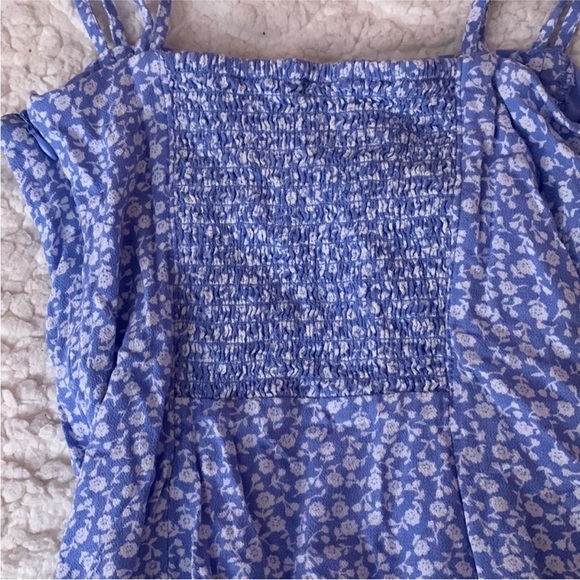 Garage Double Ruched Bodycon Dress Floral Blue Medium Brand New - Picture 6 of 6